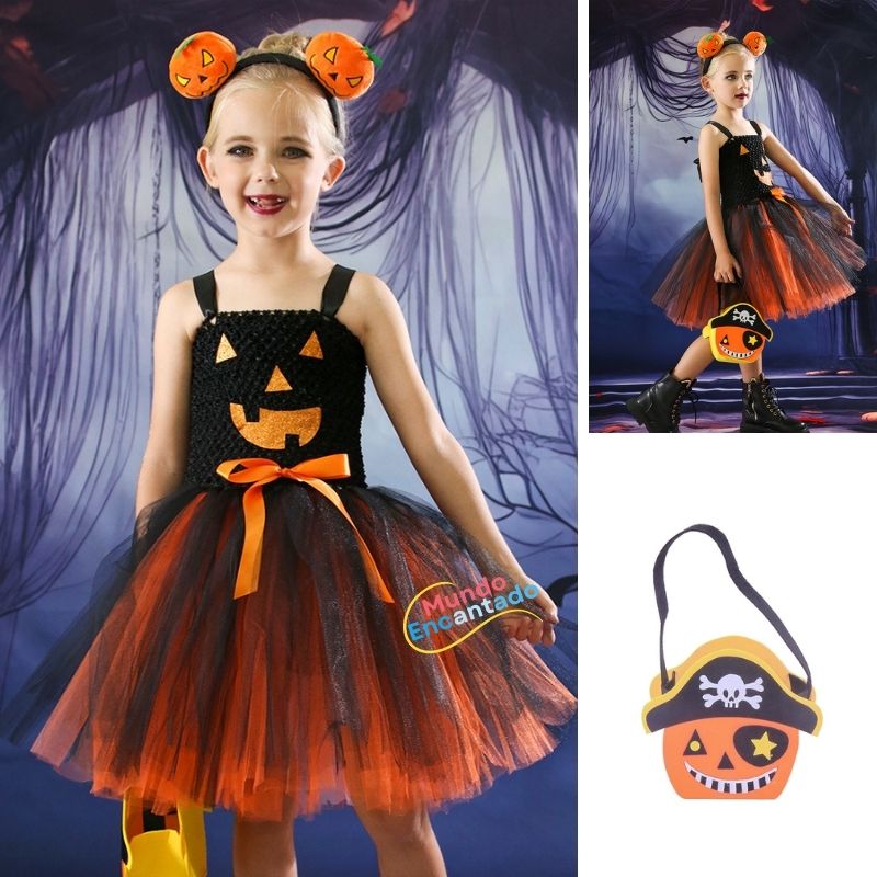 Fantasia Piratinha Fantasma Infantil - Halloween