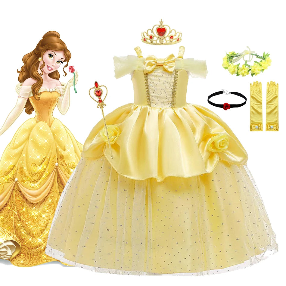 Acessórios de fantasia de princesa para meninas Acessórios de cosplay  Belle, Girls' Costumes (amarelo)