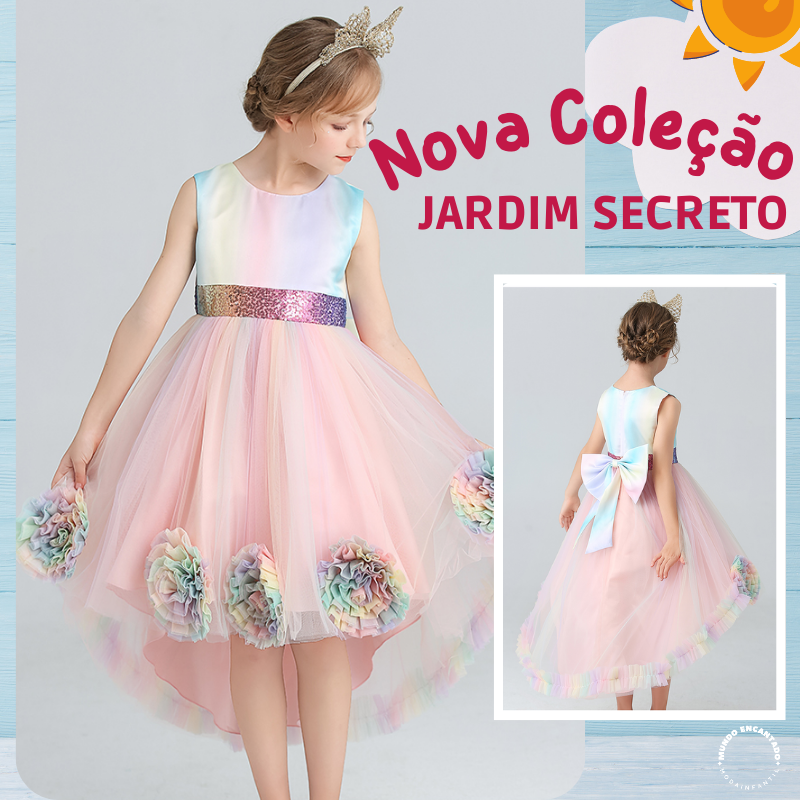Vestido Mundo Encantado© Coleção Jardim Secreto - Rosa